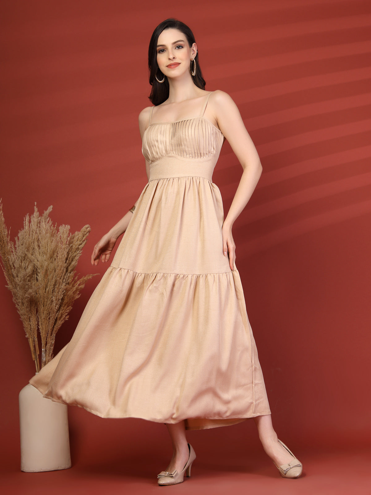 Women A-Line Midi Dress