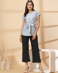 Blue Blue Solid regular top