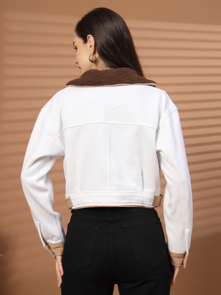 Women Fleece Open Front Jacket