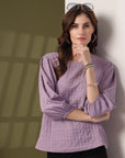Solid Purple Round Neck top
