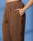 Brown Shirt With Trouser Co-Ords