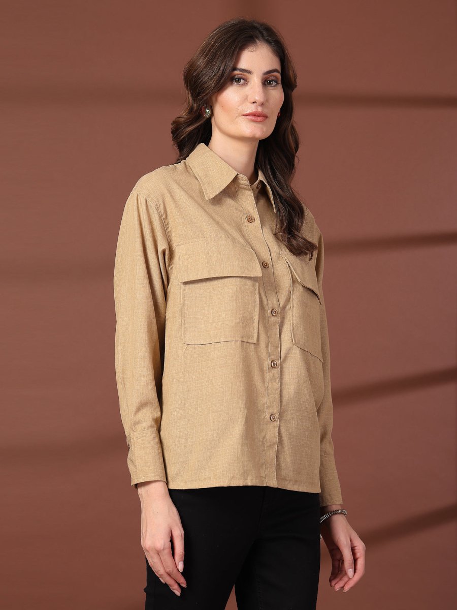 Women Opaque Casual Buttoned Top