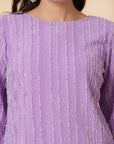 Purple Puff Sleeve Top