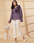 Purple Women Opaque Casual Shirt