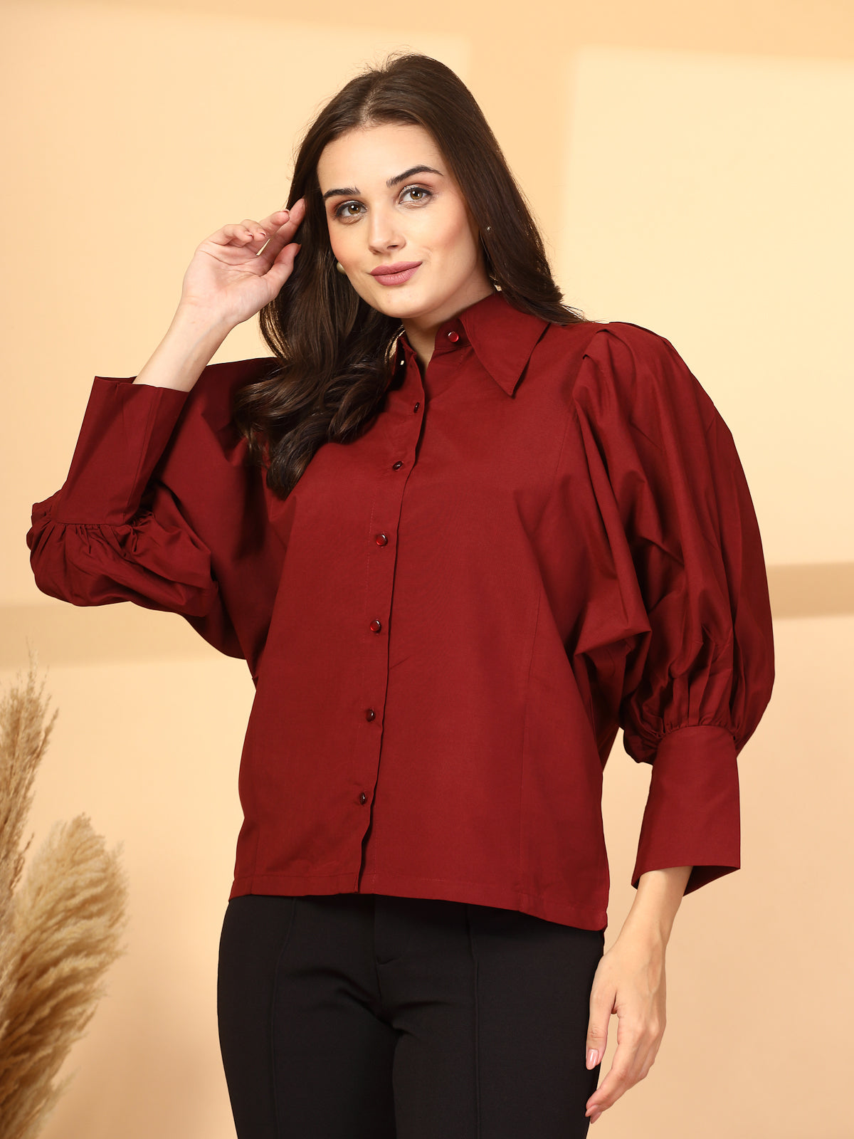 Women Opaque Casual Buttoned Top