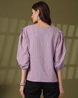 Solid Purple Round Neck top