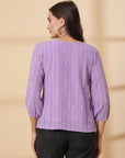 Purple Puff Sleeve Top