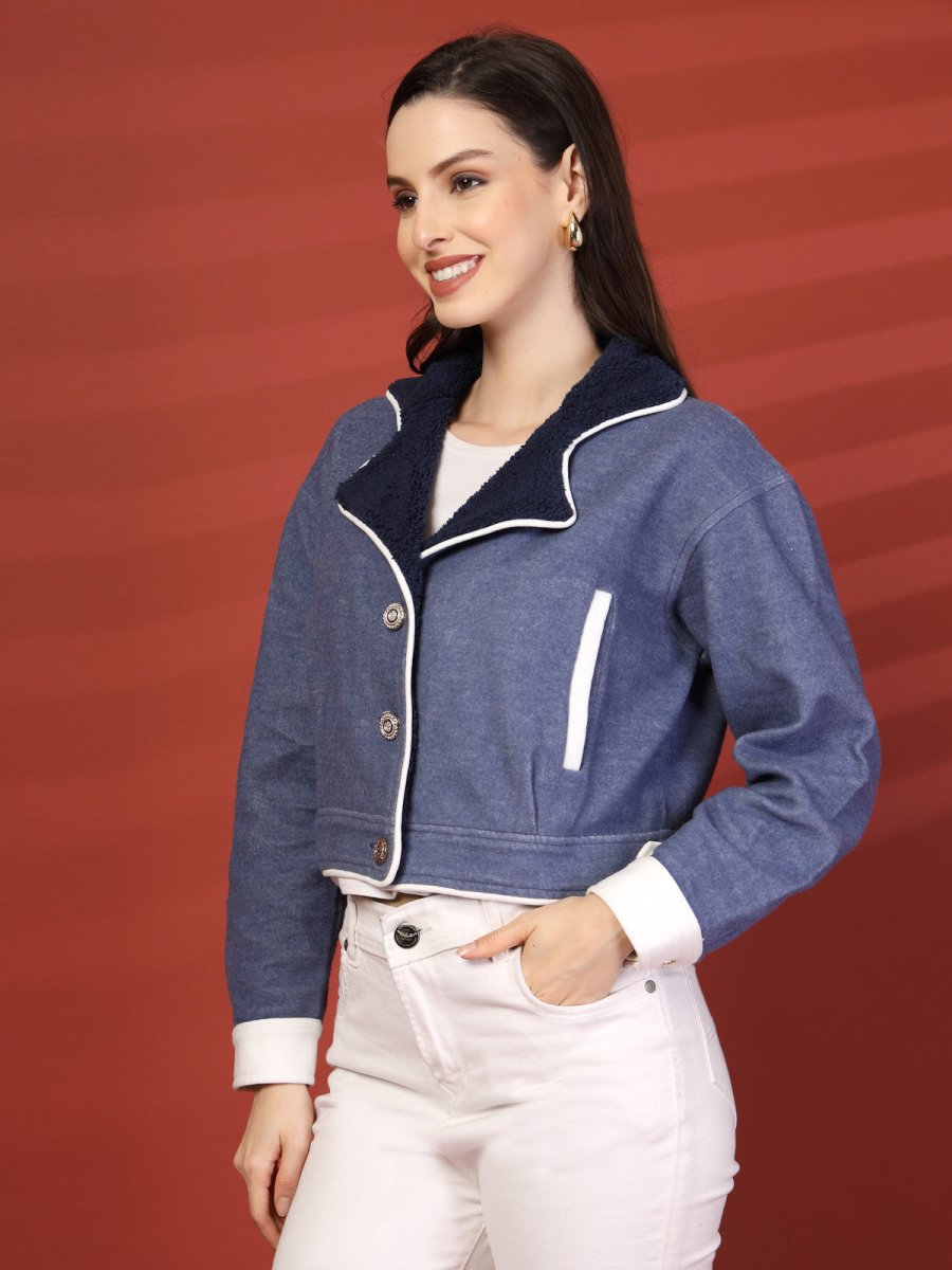 Women Fleece Open Front Jacket