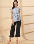Blue Blue Solid regular top
