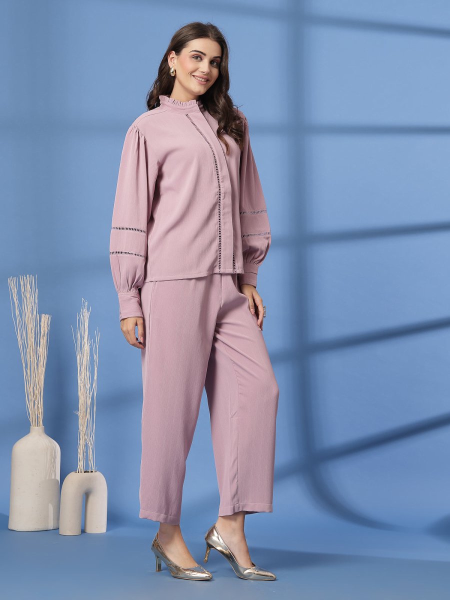 Pink Shirt With Trousers Co-Ords