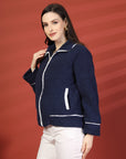Women Fleece Open Front Jacket