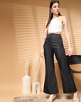 Black Solid Regular Trousers Women Loose Fit Trousers