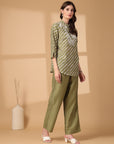 Embroidered Pure Cotton Top With Trouser Co-Ords