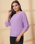 Purple Puff Sleeve Top