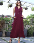 V-Neck Sleeveless Co-Ords purple