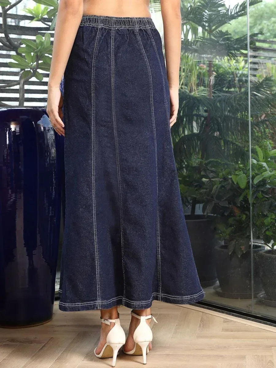 A-Line Maxi Skirt blue - CINK