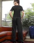 Round Neck Cotton Shirt With Trousers Co-Ords charcoal