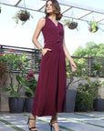 V-Neck Sleeveless Co-Ords purple