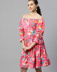 Floral Print Fit  Flare Dress