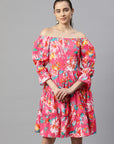 Floral Print Fit  Flare Dress