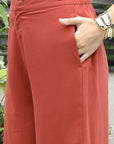 Shirt Collar Short-Sleeve Co-Ord Set rust